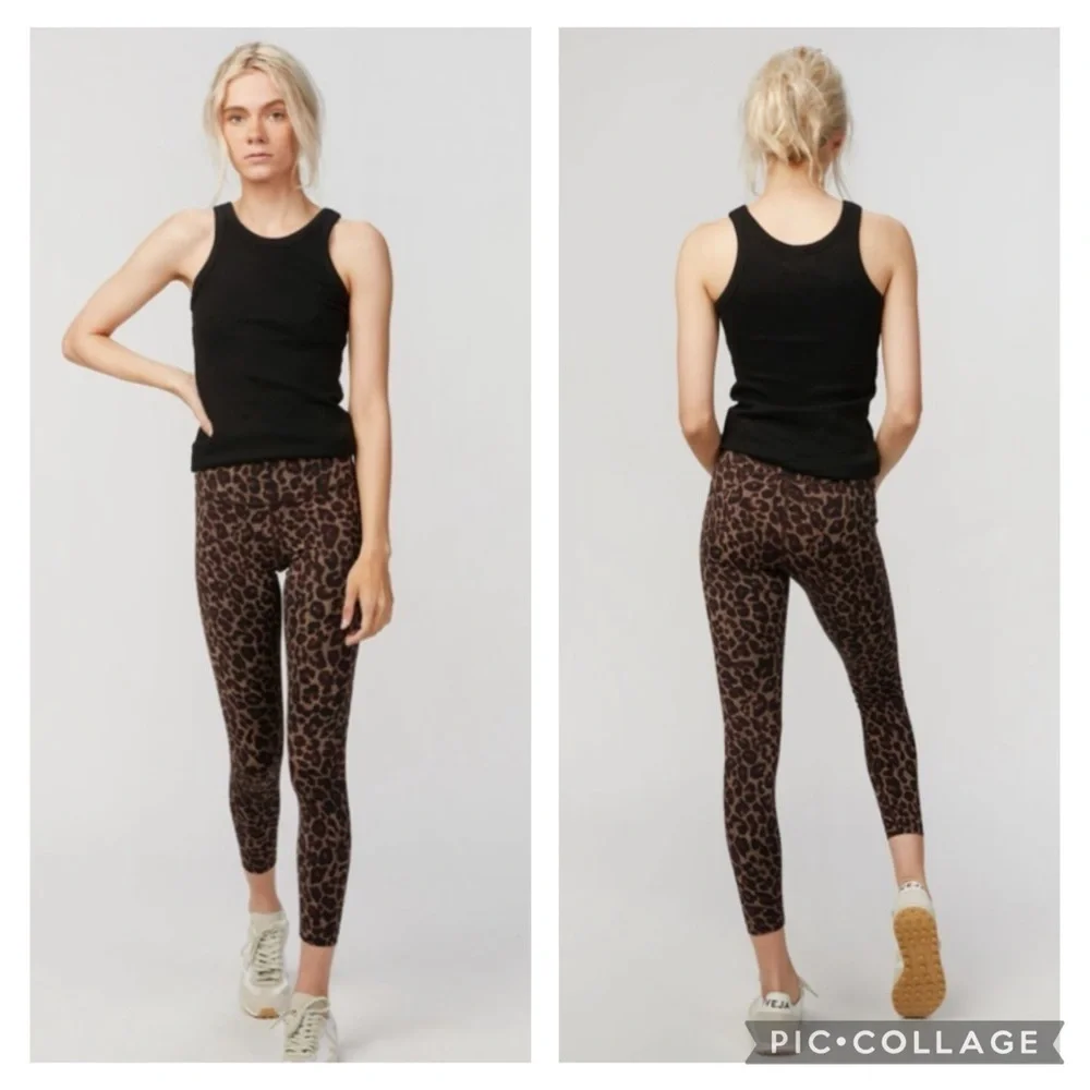 Varley Luna Yoga Leggings Tortoise Leopard size Small